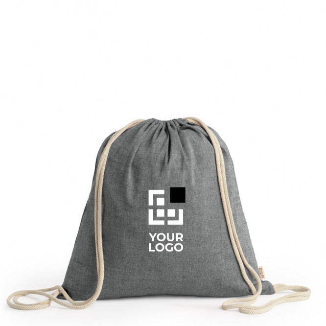 Mochila ecológica con cordones en acabado jaspeado 120 g/m2 Mochila ecológica con cordones en acabado jaspeado 120 g/m2