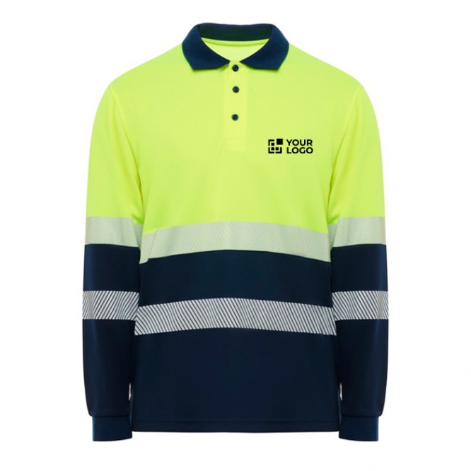 Polo laboral técnico alta visibilidad manga larga 170 g/m2 Roly Vega LS 