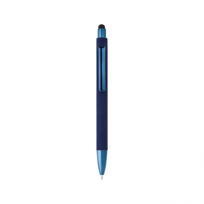 Bolígrafo lujoso con acabado mate y pintura brillante tinta azul color azul vista de impresión