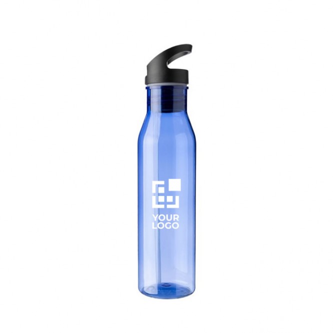 Botella de RPET con tapa negra que incluye boquilla plegable 730ml