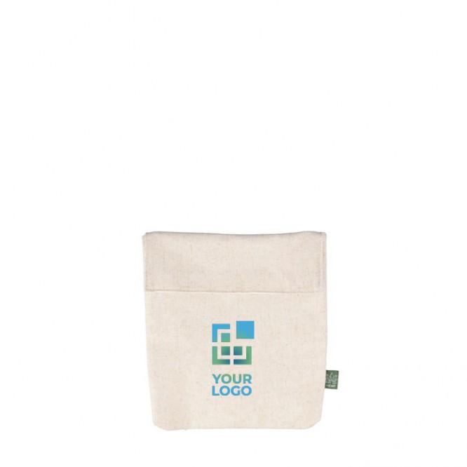 Bolsa térmica porta bocadillos de cáñamo con cierre de velcro 170 g/m2 color caqui vista de impresión