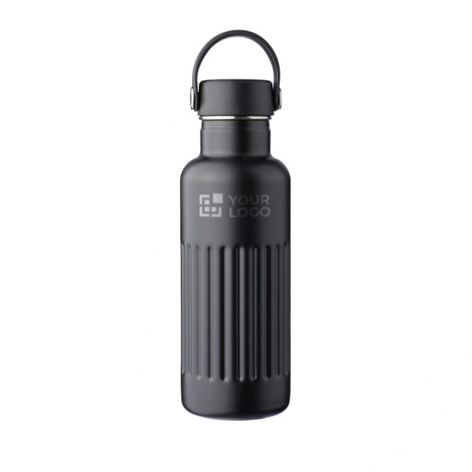 Botella de acero inoxidable reciclado tapa con asa de agarre 500ml
