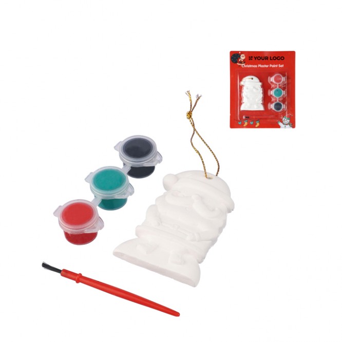 Colgante de Papá Noel de yeso para pintar con 3 pinturas acrílicas