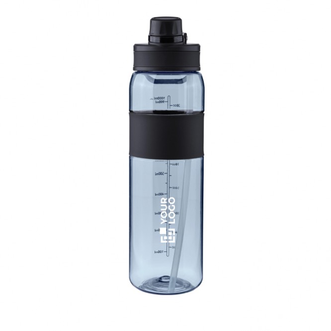 Botella de plástico con doble opción de beber por la tapa 900ml