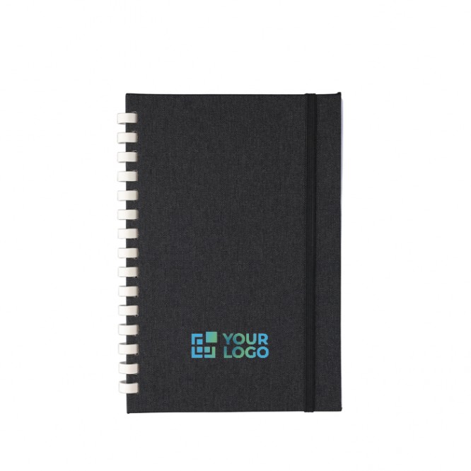 Libreta de RPET con espiral de cartón blanco hojas a rayas A5