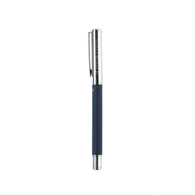 Bolígrafo roller de latón y RPET personalizable tinta azul