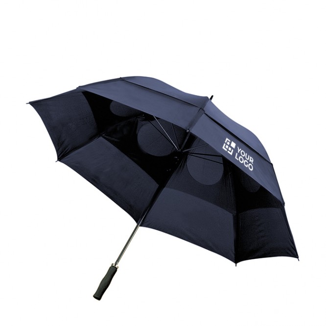 Paraguas manual antitormenta color azul oscuro segunda vista