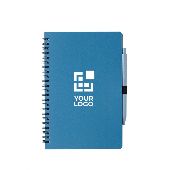 Libreta y bolígrafo a juego de paja de trigo A5 hojas a rayas