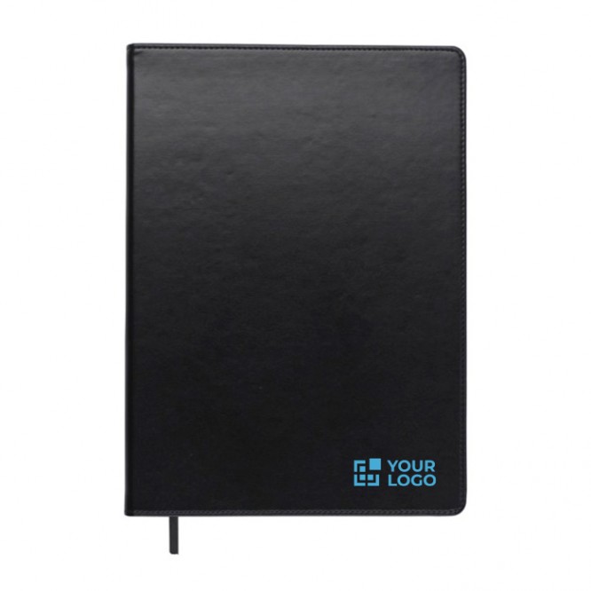 Cuaderno con tapa de polipiel en negro A4 hojas a rayas