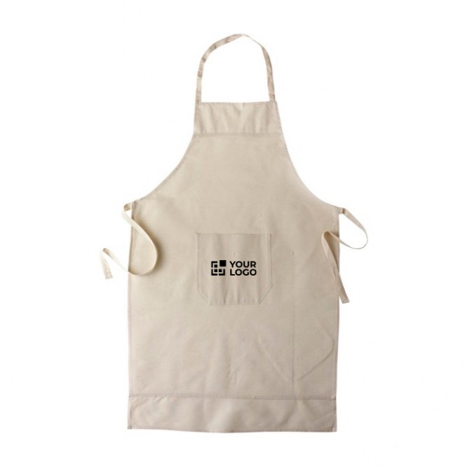 Delantal de algodón con un pequeño bolsillo central 145 g/m2