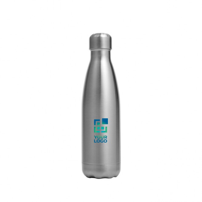 Botella de acero inoxidable con tapón a rosca plateado 650ml