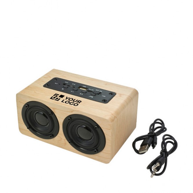 Altavoz de madera inalámbrico con dos altavoces