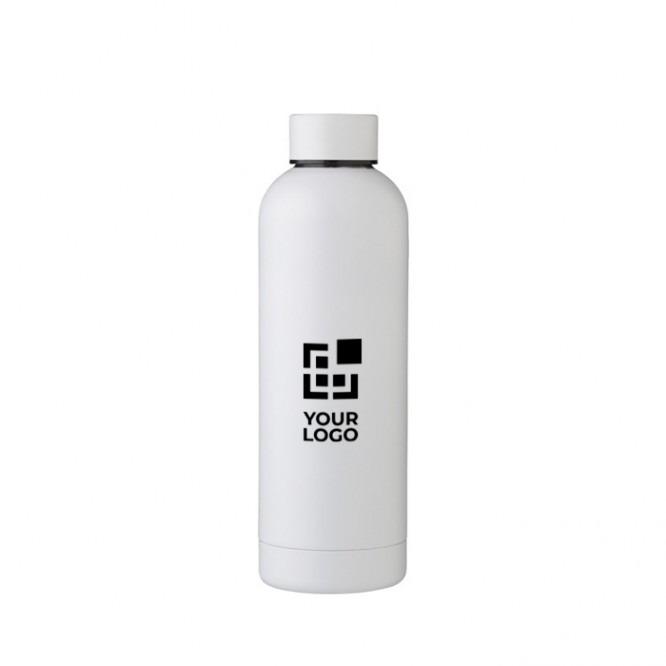 Botella térmica de acero reciclado acabado mate 500ml vista con logo