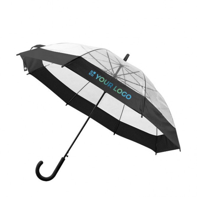 Paraguas transparente con detalle color blanco