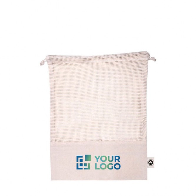 Bolsa de red con cordón para fruta