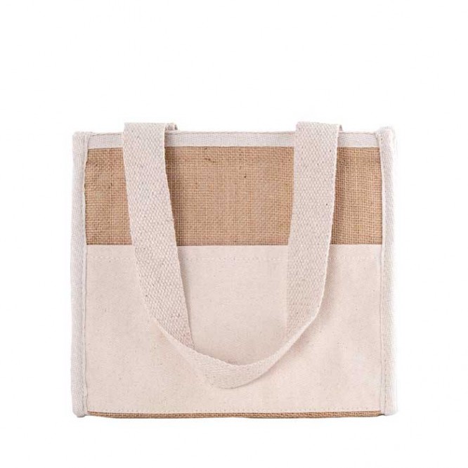 Bolsa nevera de yute y cierre de velcro