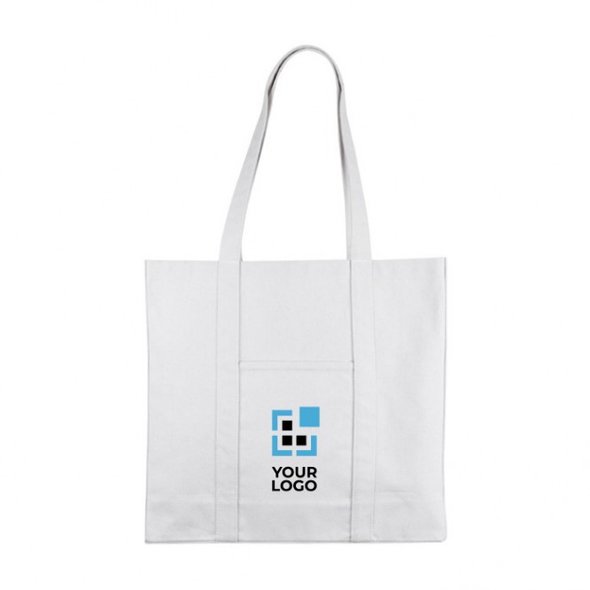 Bolsa grande de algodón reciclado con asas largas 360 g/m2