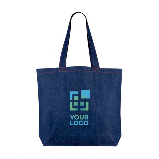 Bolsa de denim reciclado para personalizar de asas largas 280 g/m2