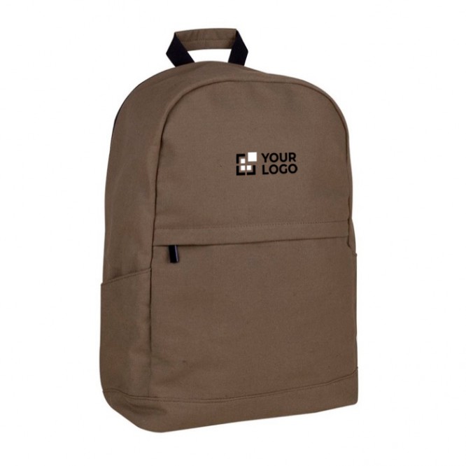 Clásica mochila de portátil de algodón con bolsillos a los lados 15