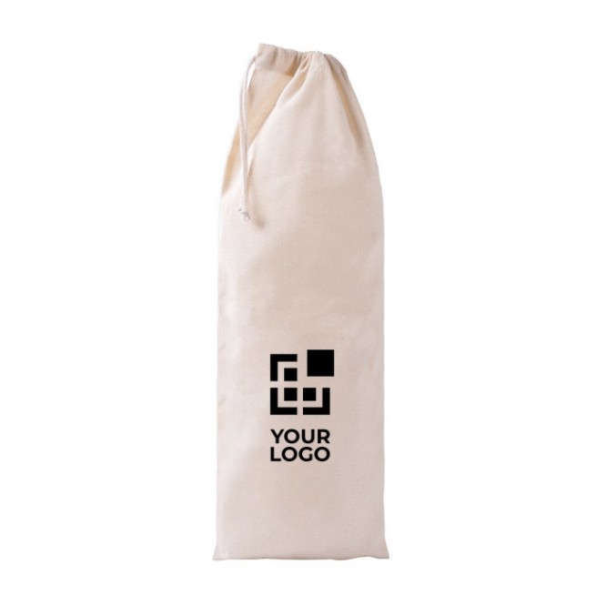 Bolsa para pan baguette de algodón reciclado con cierre de cordón