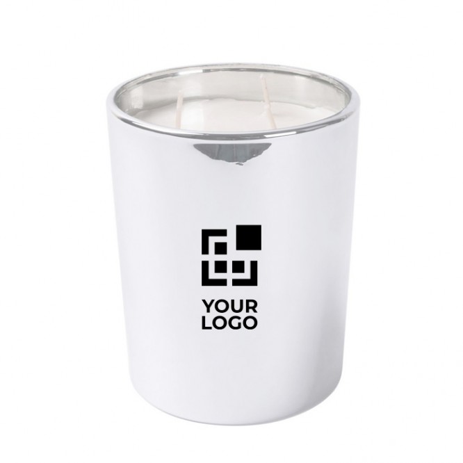 Vela con fragancia florales de 3 mechas en vaso de cristal brillante