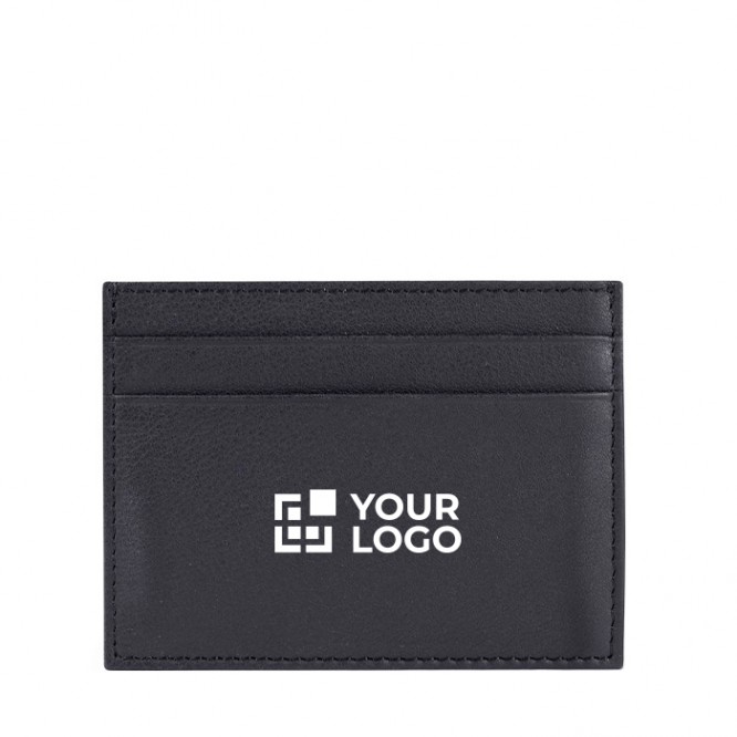 Tarjetero de cuero negro en elegante caja de presentación Tarjetero de cuero negro en elegante caja de presentación