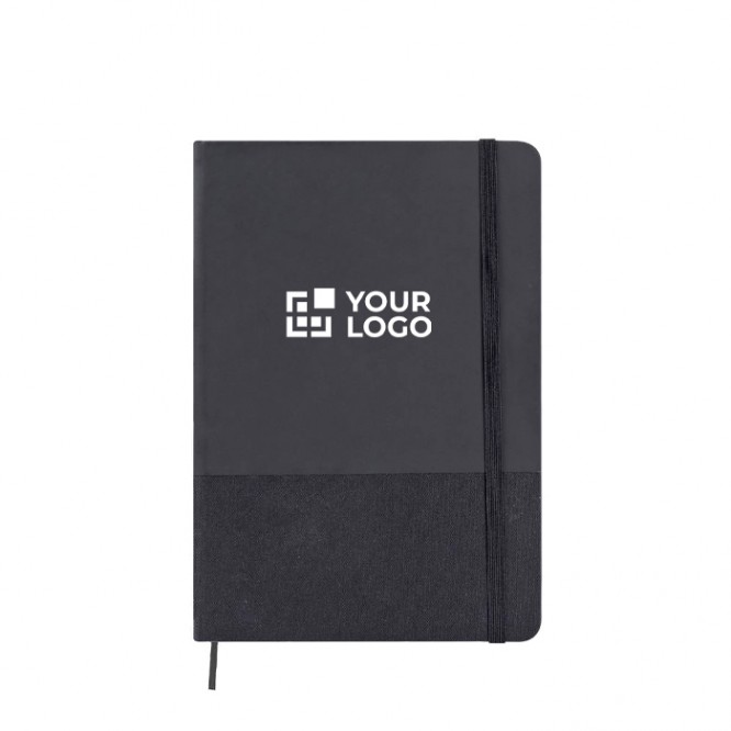 Libreta de cuero sintético y RPET con hojas color crema a rayas A5 Libreta de cuero sintético y RPET con hojas color crema a rayas A5