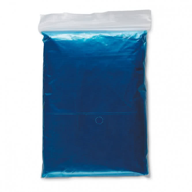 Impermeable plegable personalizado color Azul