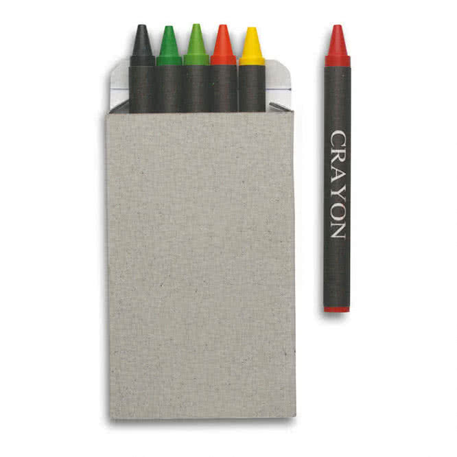 Caja de 6 lápices de colores cera personalizada color Multicolor segunda vista