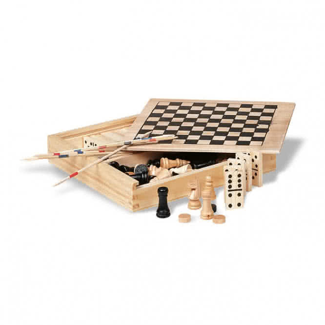 Set de juegos publicitarios para personalizar color Madera