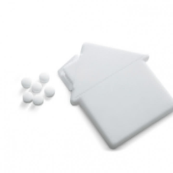 Caramelos personalizados baratos en forma de casa color Blanco
