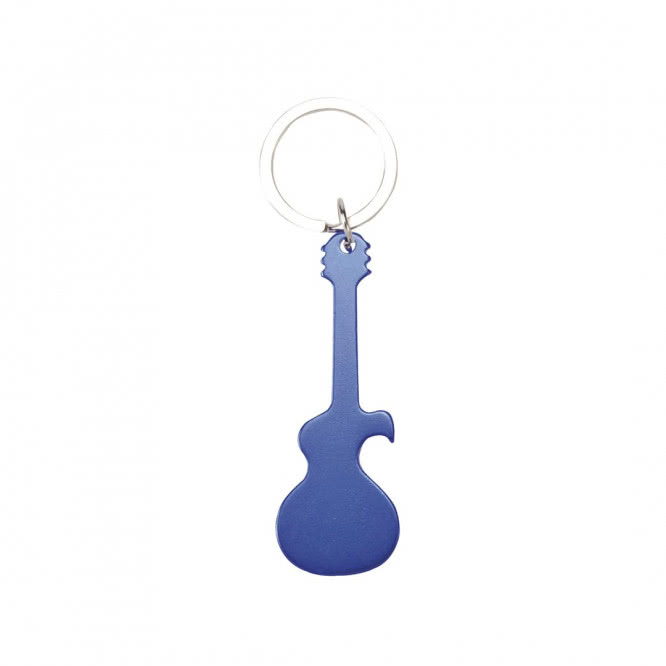 llaveros abridores forma guitarra azul