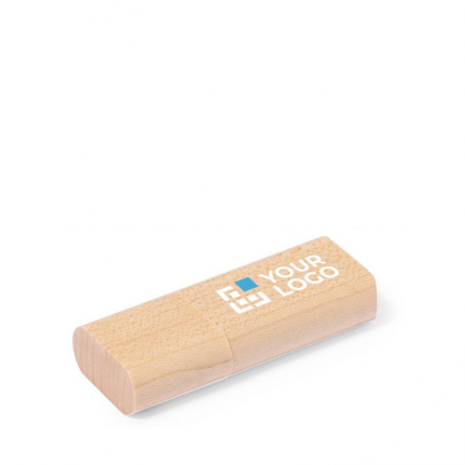 Memoria USB con carcassa de bambú y tapón de cierre