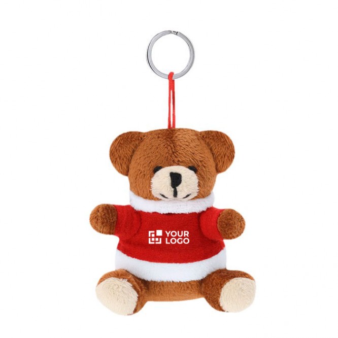 Llavero navideño de peluche en forma de oso personalizable