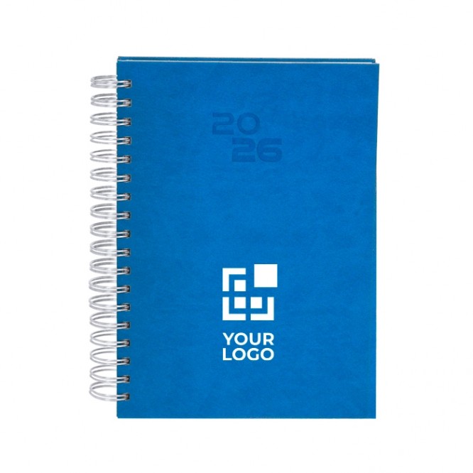 Agenda de anillas en el lateral con vista diaria en inglés y español B5 vista principal