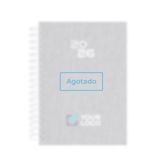 Agenda de anillas de RPET con vista diaria en inglés y español B5 vista principal - Agotado