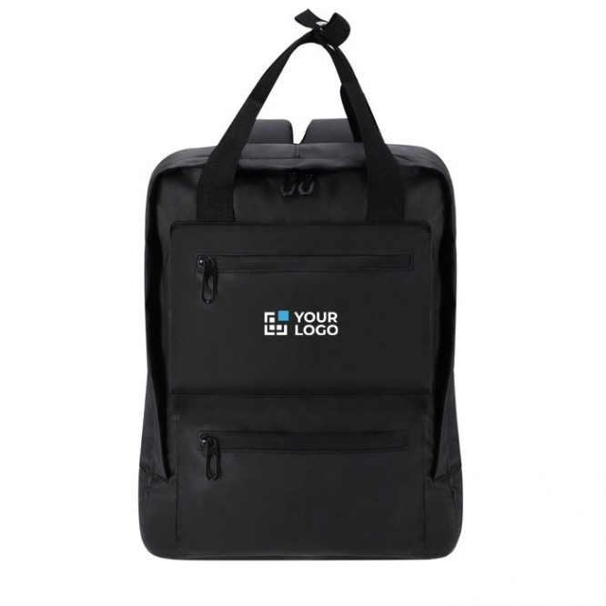 Mochila para portátil de PU con doble asa de transporte 15