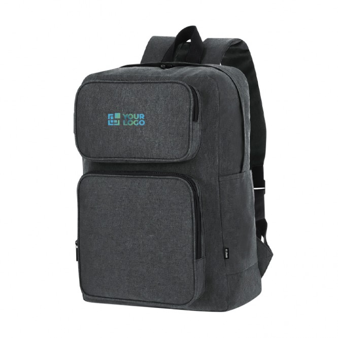 Mochila de suave poliéster RPET para tablet y portátil de hasta 15