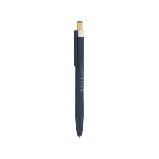 Bolígrafo puntero de aluminio con pulsador de bambú tinta azul Bolígrafo puntero de aluminio con pulsador de bambú tinta azul