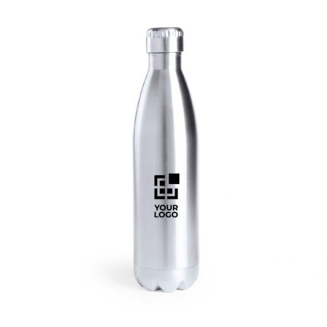 Botella térmica de acero inoxidable reciclado plateada brillante 850ml