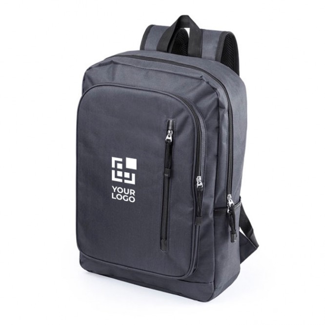 Mochila para portátil de poliéster con 2 bolsillos frontales 15