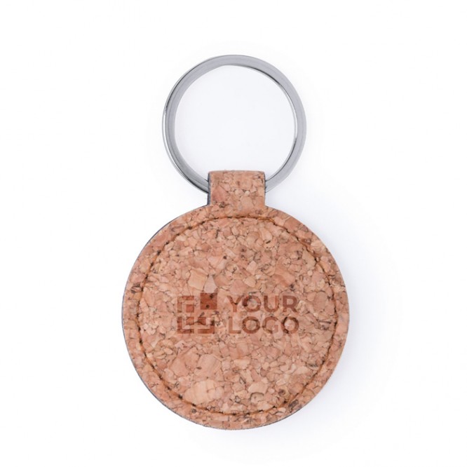 Llavero económico de corcho redondo con grabado láser Eco Round Llavero económico de corcho redondo con grabado láser Eco Round