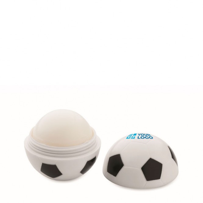 Bálsamo labial de ABS en forma de balón de fútbol sabor vainilla SPF10 vista de impresión