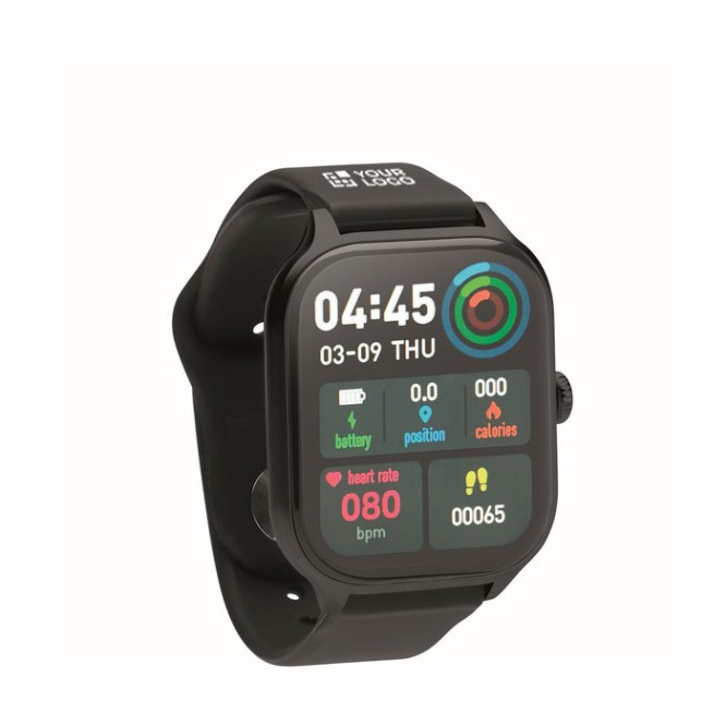 Smartwatch de pantalla LCD táctil y correa de silicona iOS y Android