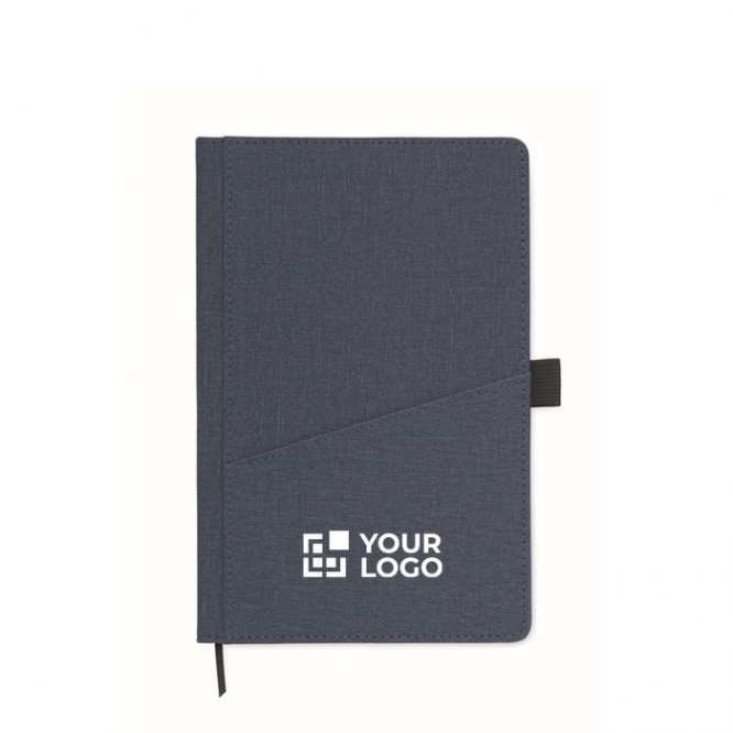 Libreta de PU de tapa rígida con bolsillo frontal para teléfono A5
