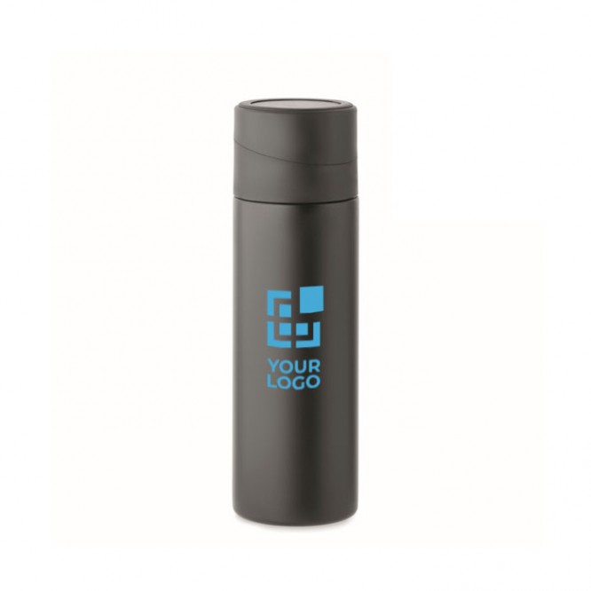 Botella de acero inoxidable con tapa antideslizante porta teléfono 420ml