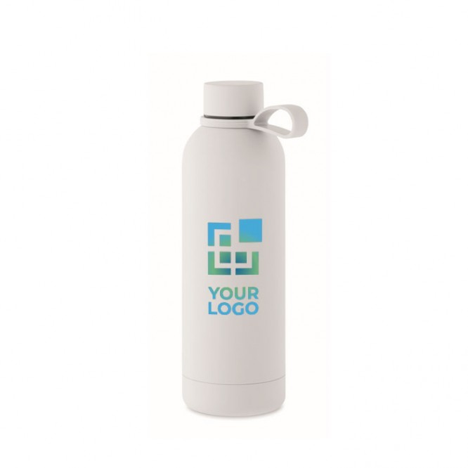 Botella termo de acero inoxidable reciclado con acabado caucho 500ml