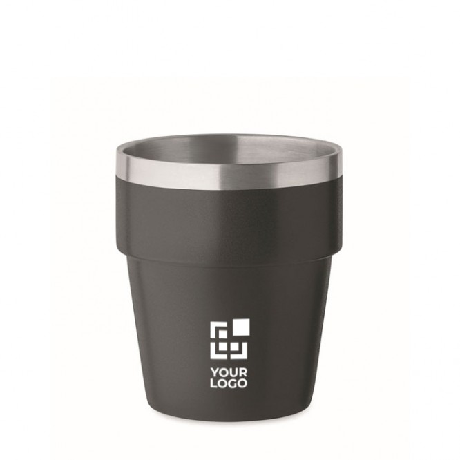 Vaso apilable hecho de acero inoxidable reciclado 250ml