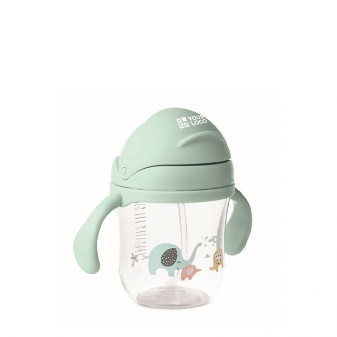 Vaso de tritan para bebes con pajita y doble agarre 250ml