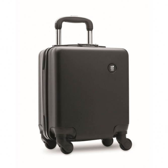 Trolley de ABS con 4 ruedas y cerradura de combinación 14'' color negro vista de impresión